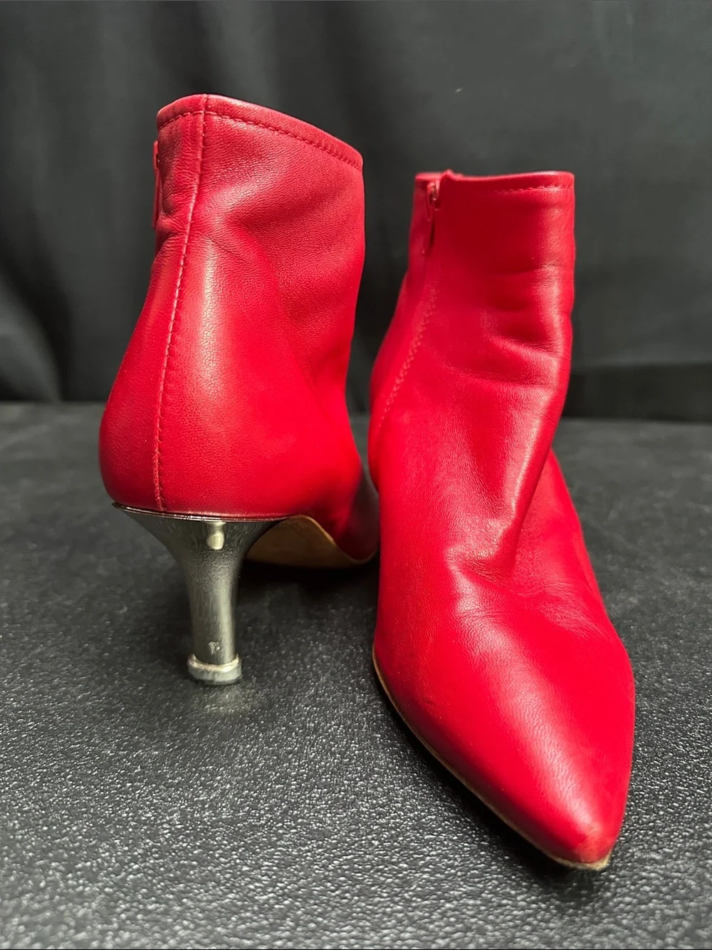 AGL Attilio Giusti Leombruni red leather ankle boots 38.5